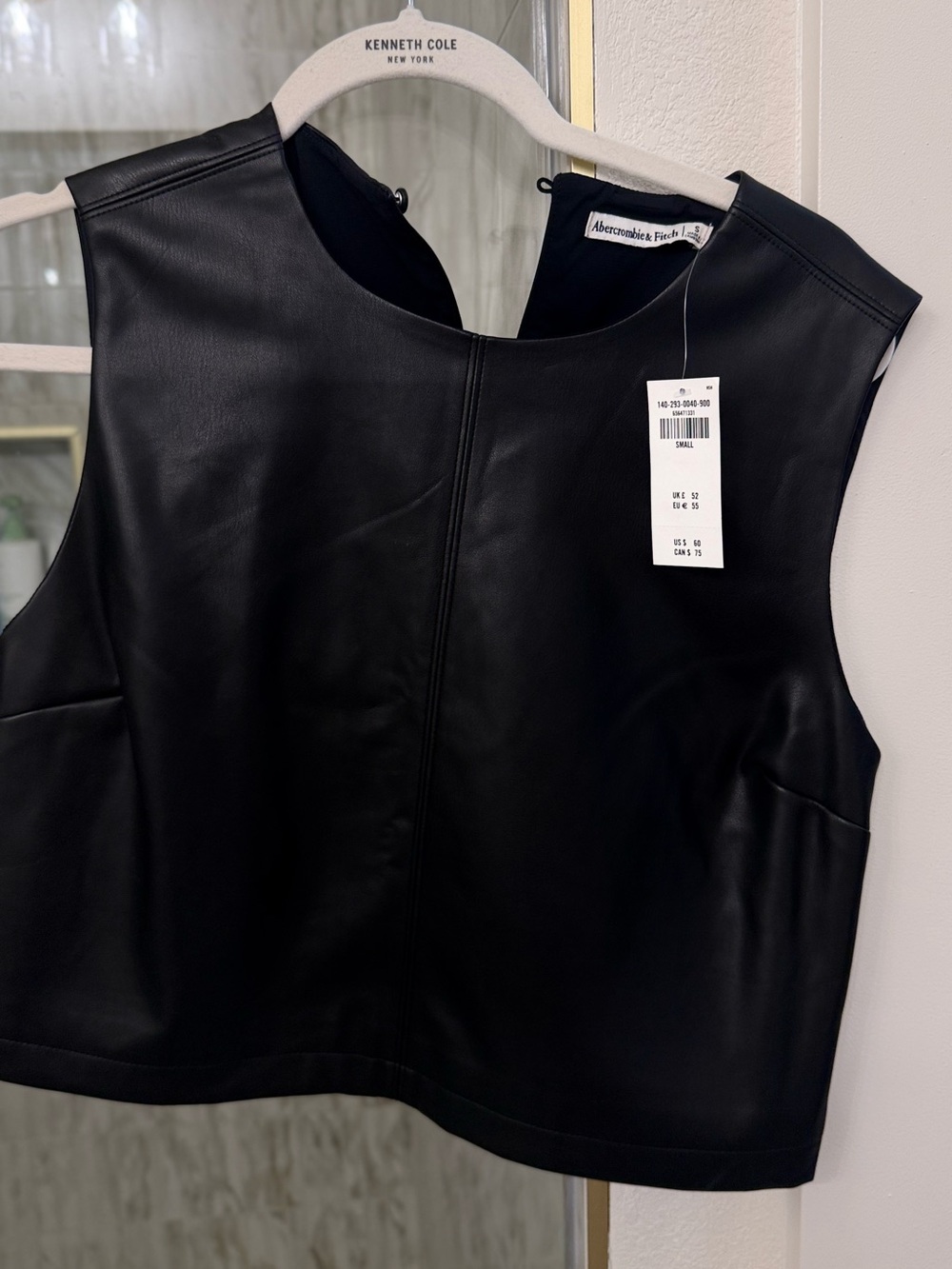 Abercrombie & Fitch Black Faux Leather Sleeveless Camisole